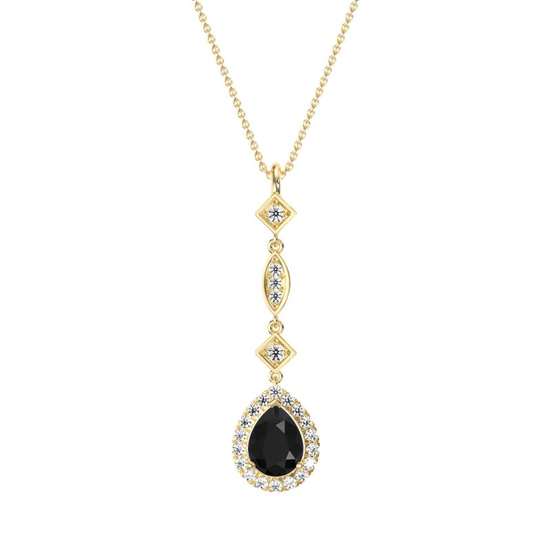 Dangling Tear Drop Halo Necklace