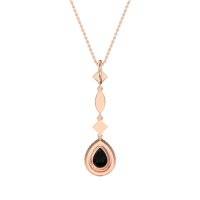 Dangling Tear Drop Halo Necklace