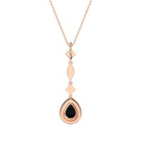Dangling Tear Drop Halo Necklace