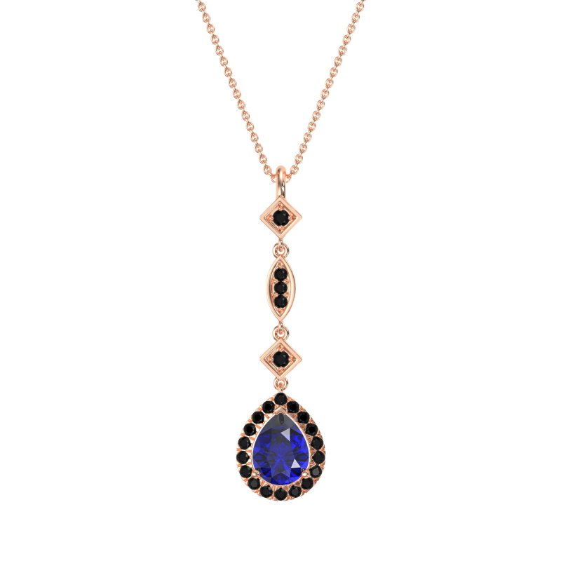 Dangling Tear Drop Halo Necklace