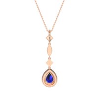 Dangling Tear Drop Halo Necklace