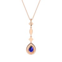 Dangling Tear Drop Halo Necklace