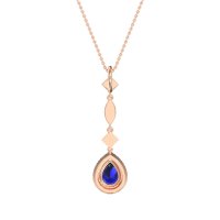 Dangling Tear Drop Halo Necklace