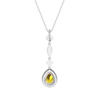 Dangling Tear Drop Halo Necklace