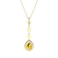 Dangling Tear Drop Halo Necklace