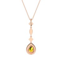 Dangling Tear Drop Halo Necklace