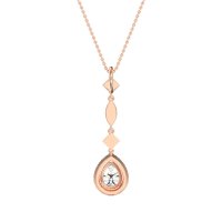 Dangling Tear Drop Halo Necklace