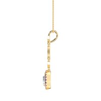 Dangling Tear Drop Halo Necklace