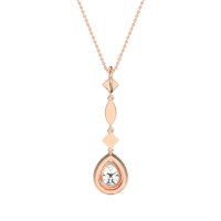 Dangling Tear Drop Halo Necklace