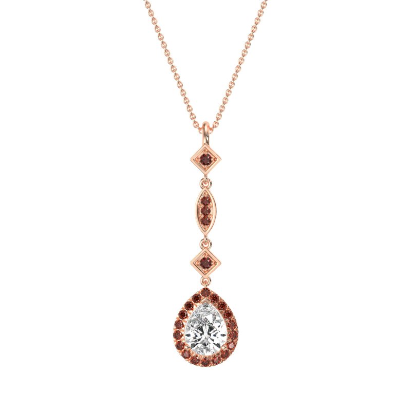 Dangling Tear Drop Halo Necklace