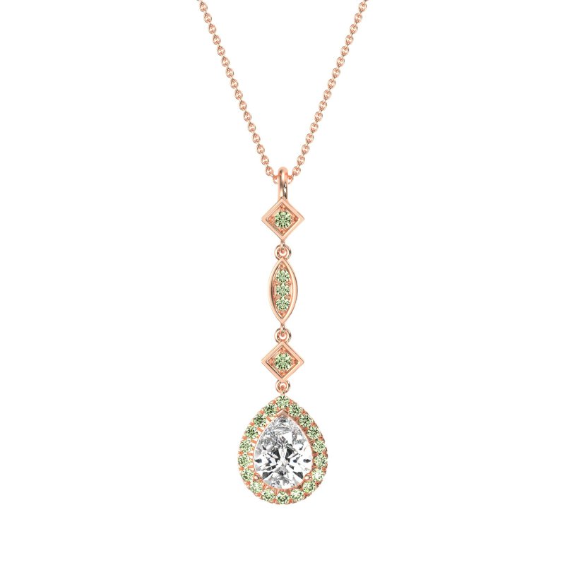 Dangling Tear Drop Halo Necklace