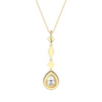 Dangling Tear Drop Halo Necklace