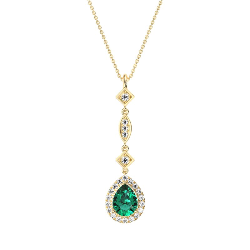 Dangling Tear Drop Halo Necklace