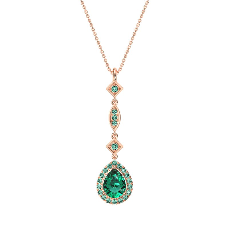 Dangling Tear Drop Halo Necklace