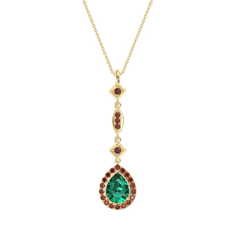 Dangling Tear Drop Halo Necklace