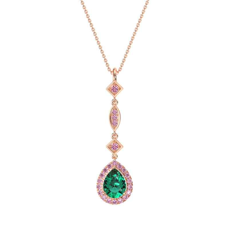 Dangling Tear Drop Halo Necklace