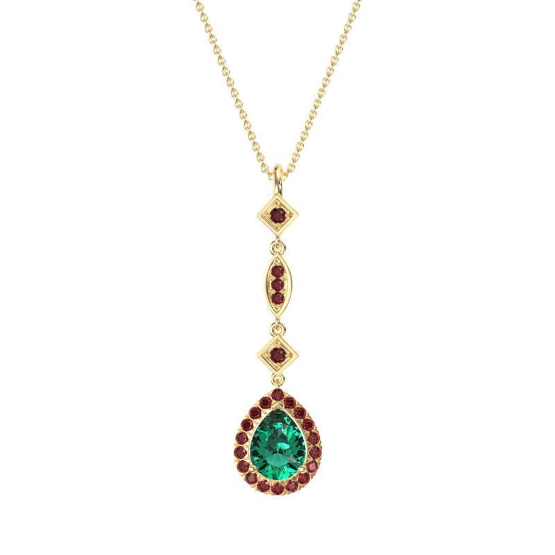 Dangling Tear Drop Halo Necklace