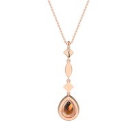 Dangling Tear Drop Halo Necklace