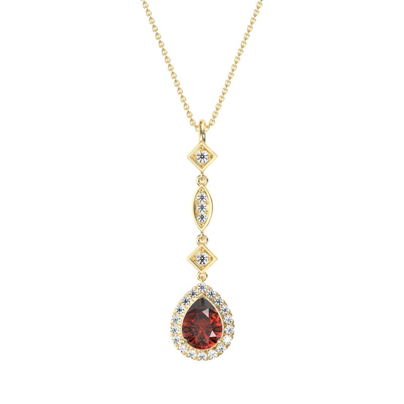 Dangling Tear Drop Halo Necklace