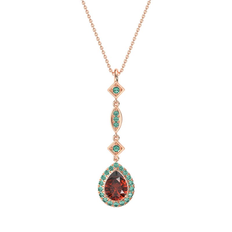 Dangling Tear Drop Halo Necklace