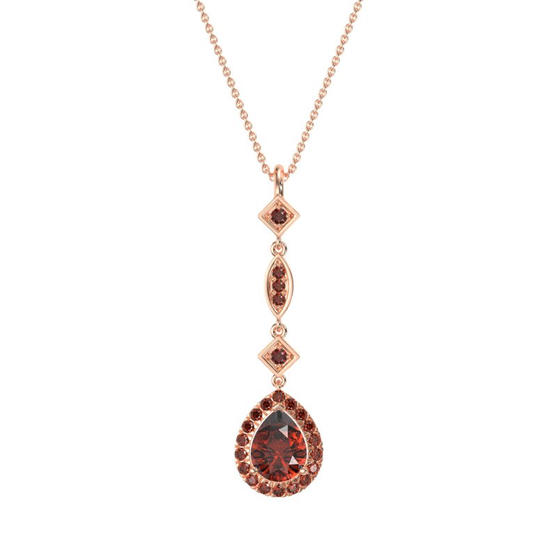 Dangling Tear Drop Halo Necklace