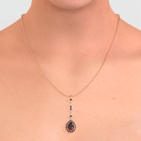 Dangling Tear Drop Halo Necklace