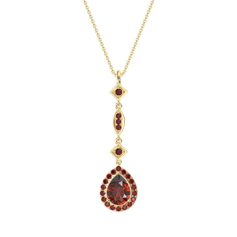 Dangling Tear Drop Halo Necklace
