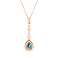 Dangling Tear Drop Halo Necklace