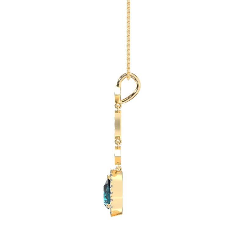 Dangling Tear Drop Halo Necklace