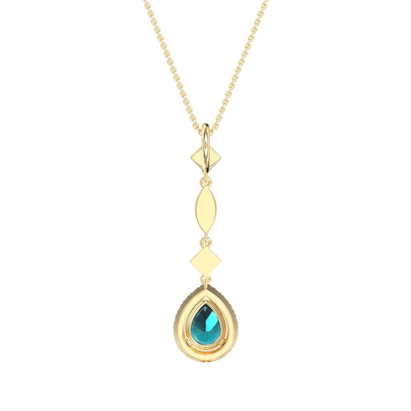 Dangling Tear Drop Halo Necklace