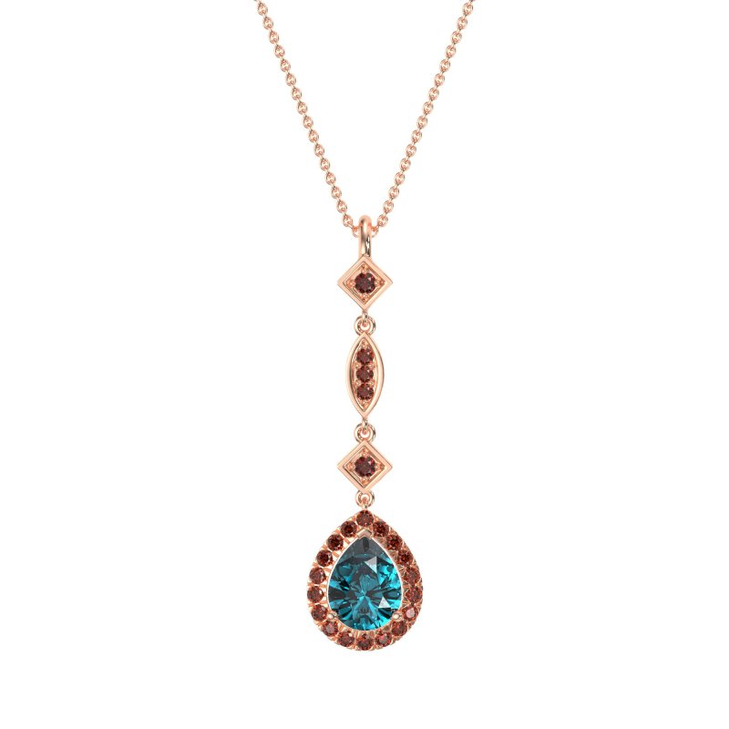 Dangling Tear Drop Halo Necklace