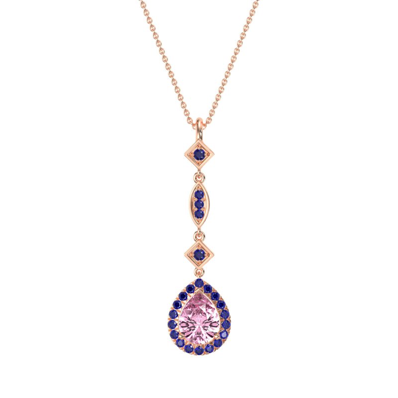 Dangling Tear Drop Halo Necklace
