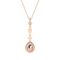Dangling Tear Drop Halo Necklace