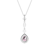 Dangling Tear Drop Halo Necklace