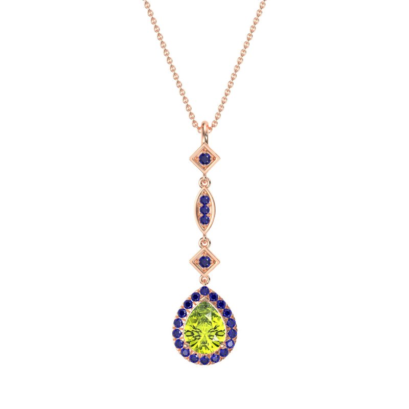 Dangling Tear Drop Halo Necklace