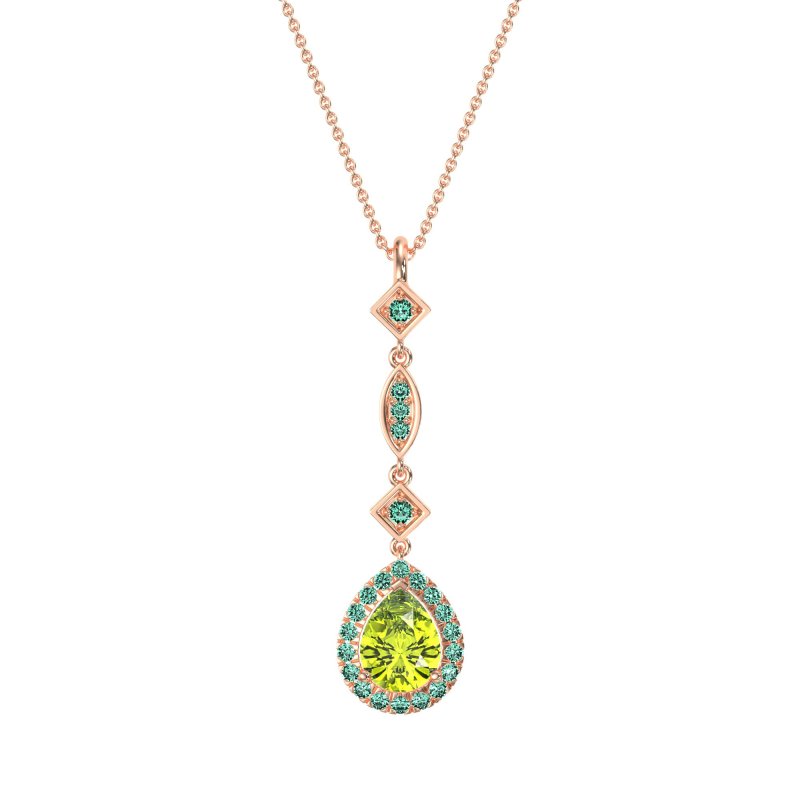 Dangling Tear Drop Halo Necklace