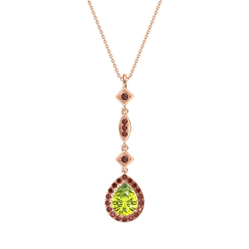 Dangling Tear Drop Halo Necklace