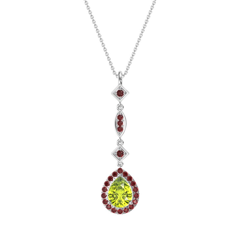 Dangling Tear Drop Halo Necklace