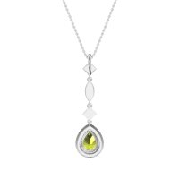 Dangling Tear Drop Halo Necklace