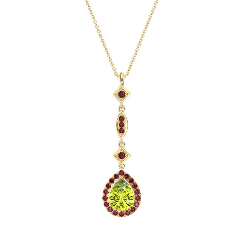 Dangling Tear Drop Halo Necklace