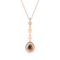 Dangling Tear Drop Halo Necklace