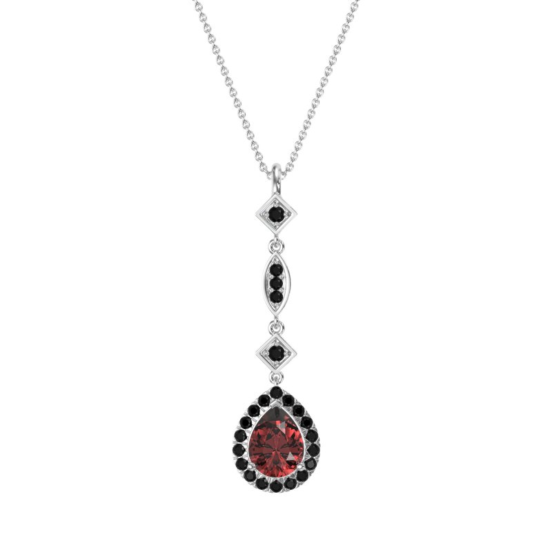 Dangling Tear Drop Halo Necklace