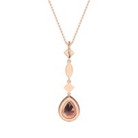 Dangling Tear Drop Halo Necklace