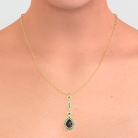 Dangling Tear Drop Halo Necklace