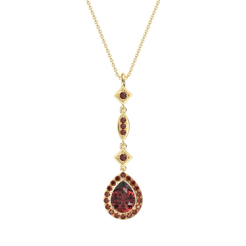 Dangling Tear Drop Halo Necklace