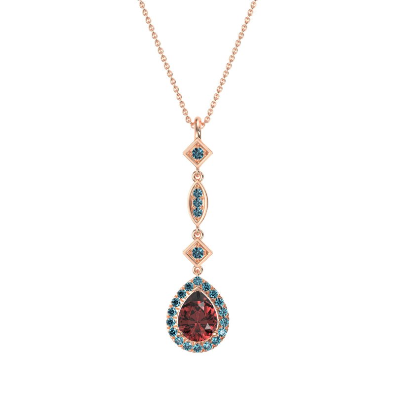 Dangling Tear Drop Halo Necklace