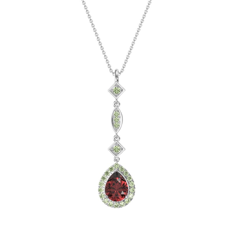 Dangling Tear Drop Halo Necklace