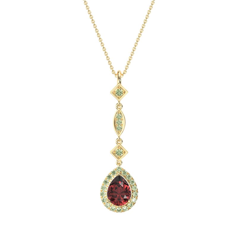 Dangling Tear Drop Halo Necklace