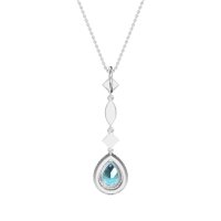 Dangling Tear Drop Halo Necklace