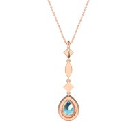 Dangling Tear Drop Halo Necklace